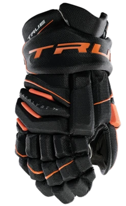 True Hockey True Catalyst 7X Junior Hockey Gloves -Pro Hockey Supplies CT7xGlove Black Orange 1