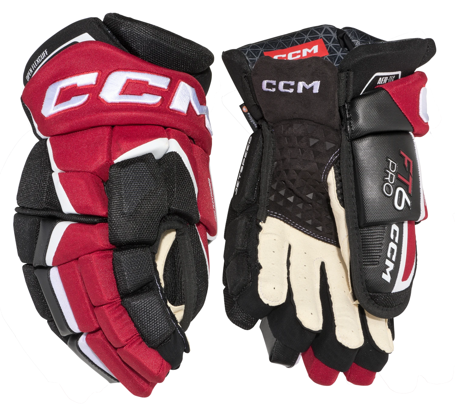 CCM JetSpeed FT6 Pro Junior Hockey Gloves CCM JetSpeed FT6 Pro Junior Hockey Gloves -Pro Hockey Supplies HGFT6PRO BKRW 01