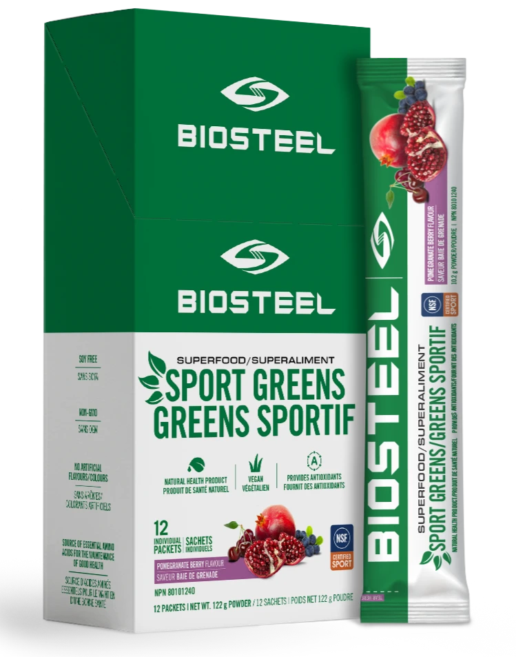 BioSteel Sports Greens (12 Count) BioSteel Sports Greens (12 Count) -Pro Hockey Supplies SPORT GREENS 12ct Box StickPack PomBerry CA NEW